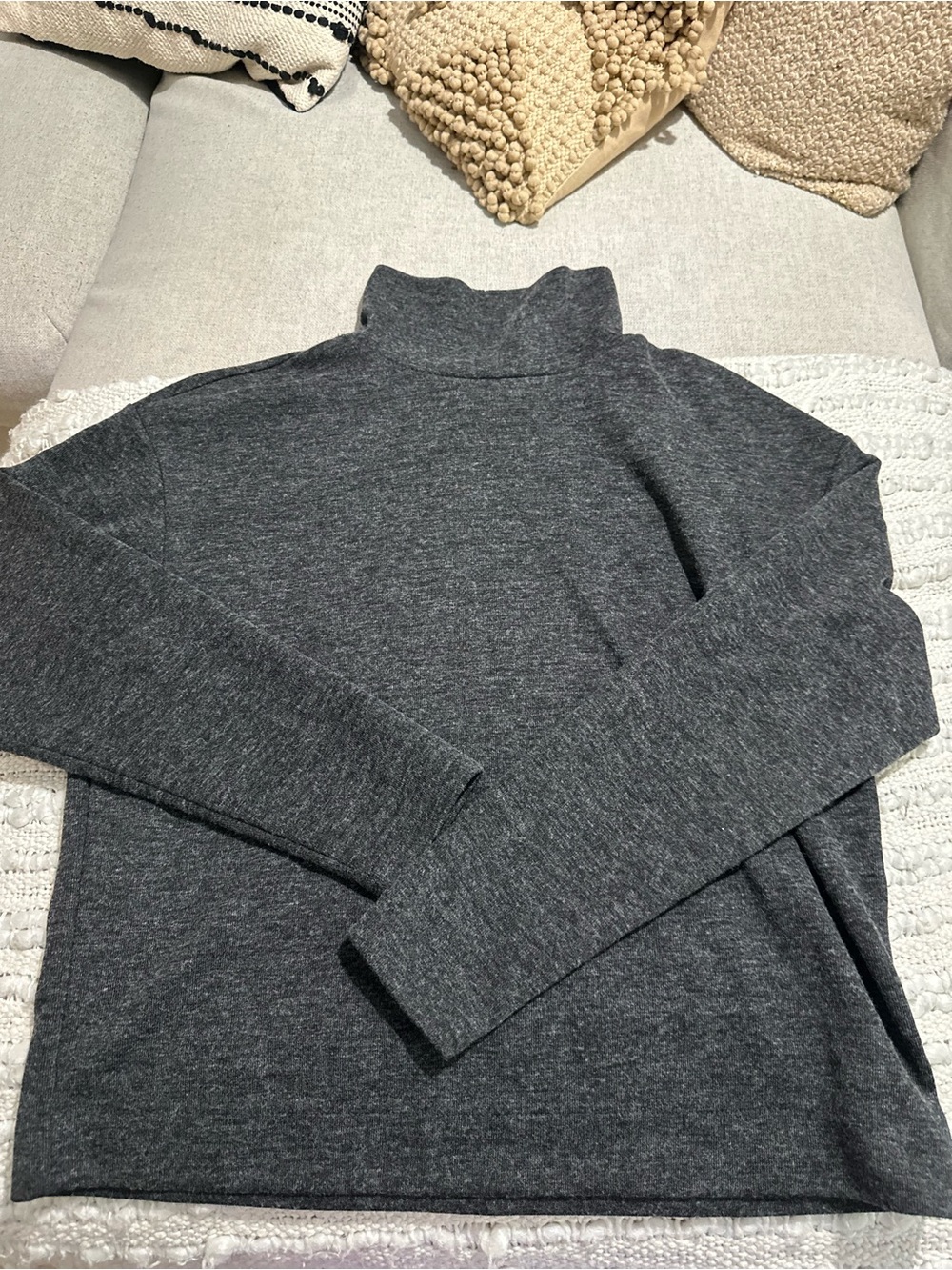 Frank & Oak Charcoal Gray Turtleneck Sweater